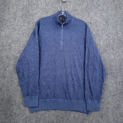 Loro Piana Mens Roadster Pull Light Cashmere XL Extra Large Sweater Blue Casual