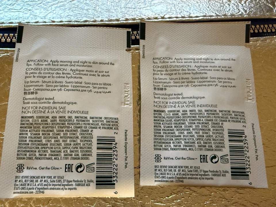 LOT OF 2- RE’VIVE INTENSITÉ VOLUMIZING LIP SERUM SAMPLES + Make Up BAG! - Image 3 of 3