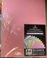 Tritart Din A4 Fotokarton 12 Pastellfarben 120 Blatt 300G Bunt Papier