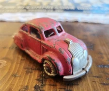 Hubley Cast Iron Take Apart Chrysler Airflow Salmon Coupe Car Nickel Grille