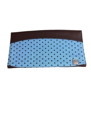 Miche Classic Shell Brooklyn Brown Blue Polka Dot Pattern