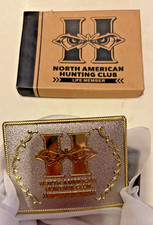 Vintage North American Hunting Club Life Member Belt Buckle with original box