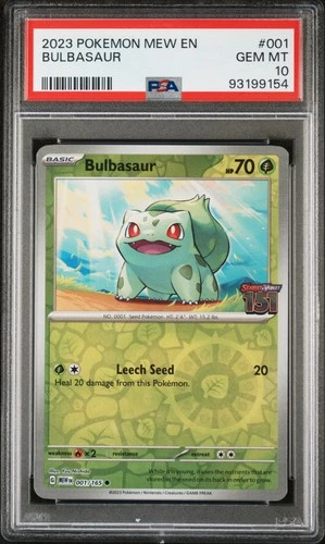 2023 POKEMON MEW EN-151 #001 BULBASAUR PSA 10