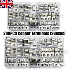240PCS Copper Tube Terminals Set Battery Welding Cable Lug Ring Crimp Connectors