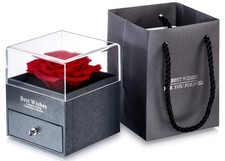 Preserved Real Rose with I Love You Necklace-Eternal Flowers Rose Gifts for Her