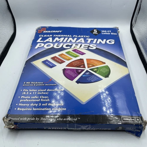 100 PACK Skilcraft Thermal Laminating Pouches 5 mil Letter 8.5" x 11" Clear - Picture 5 of 5