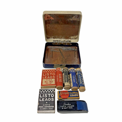 Vintage Various Listo Marking Leads Pencil Refills Black Red Blue Original Boxes