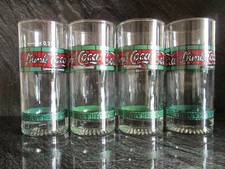 Coca Cola Gl&auml;ser Glas 0,2 L Vintage Retro 80er Tiffany Stil 4 Stk Sammeln