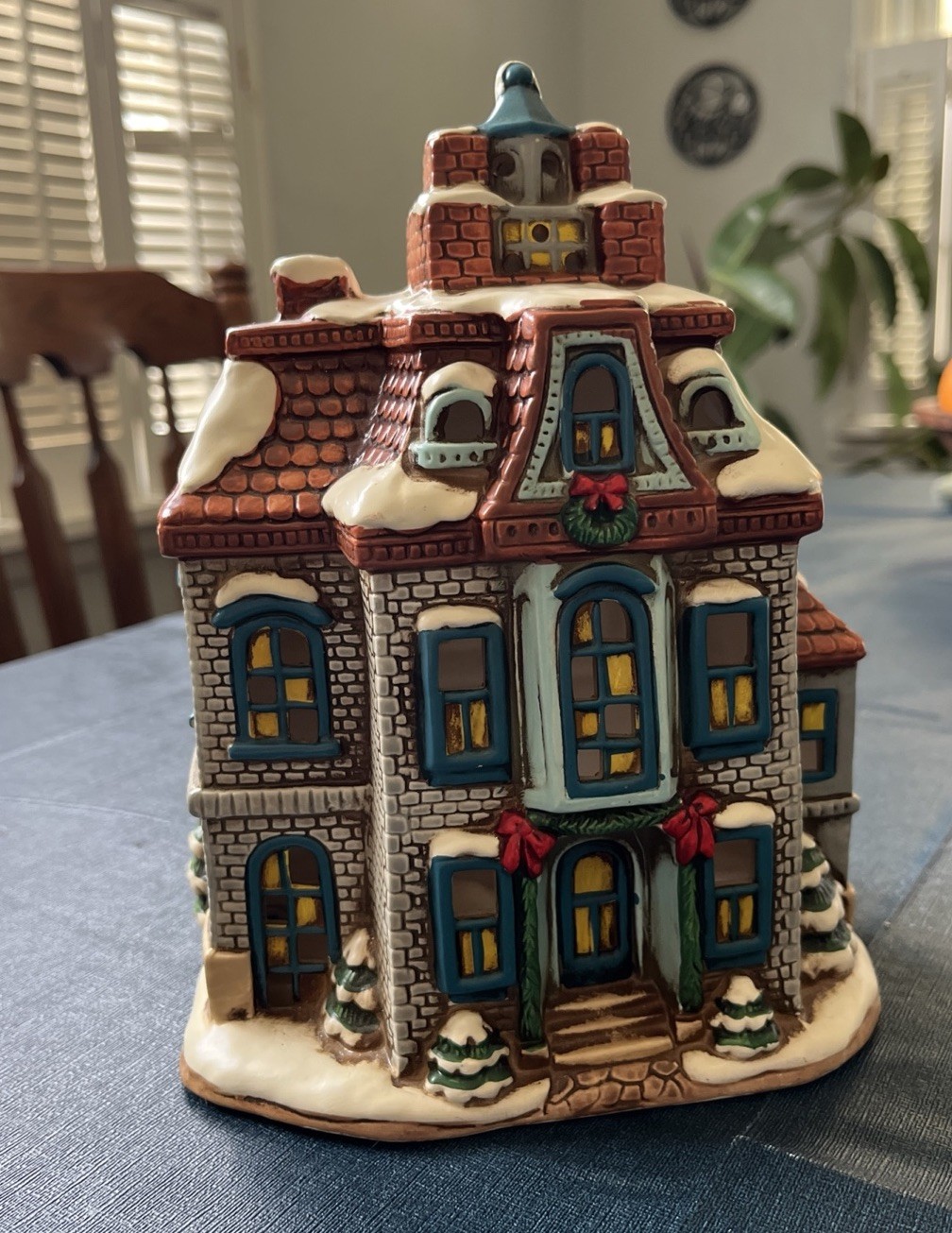 Lefton Colonial Village Greystone House #06339 1987 Vintage Christmas Village