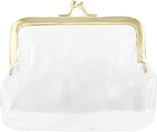 1Pc Gold Kiss Lock Change Pouch,Clear Coin Purse for Women,Transparent Change