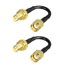 Antenna Extension Cable RP-SMA Male to RP-SMA Female Low Loss RG174 0.3 ft 2pcs