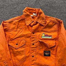 Rasco FR Work Shirt Mens S Orange Cotton Fire Retardant Western Snap Utility