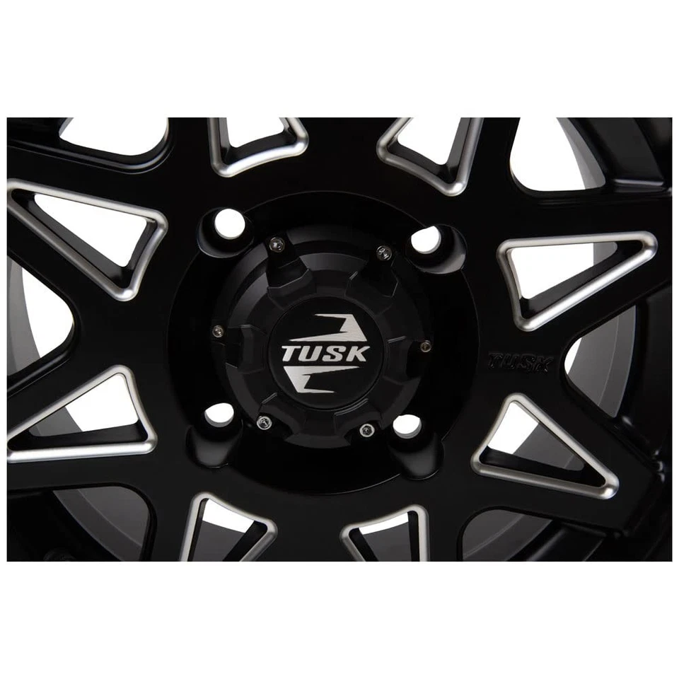 Rueda 4/156 Tusk Tintic 14x7 4.0 + 3.0 fresada/negra para Polaris DIESEL 455 4X4 Foto 4 de 4
