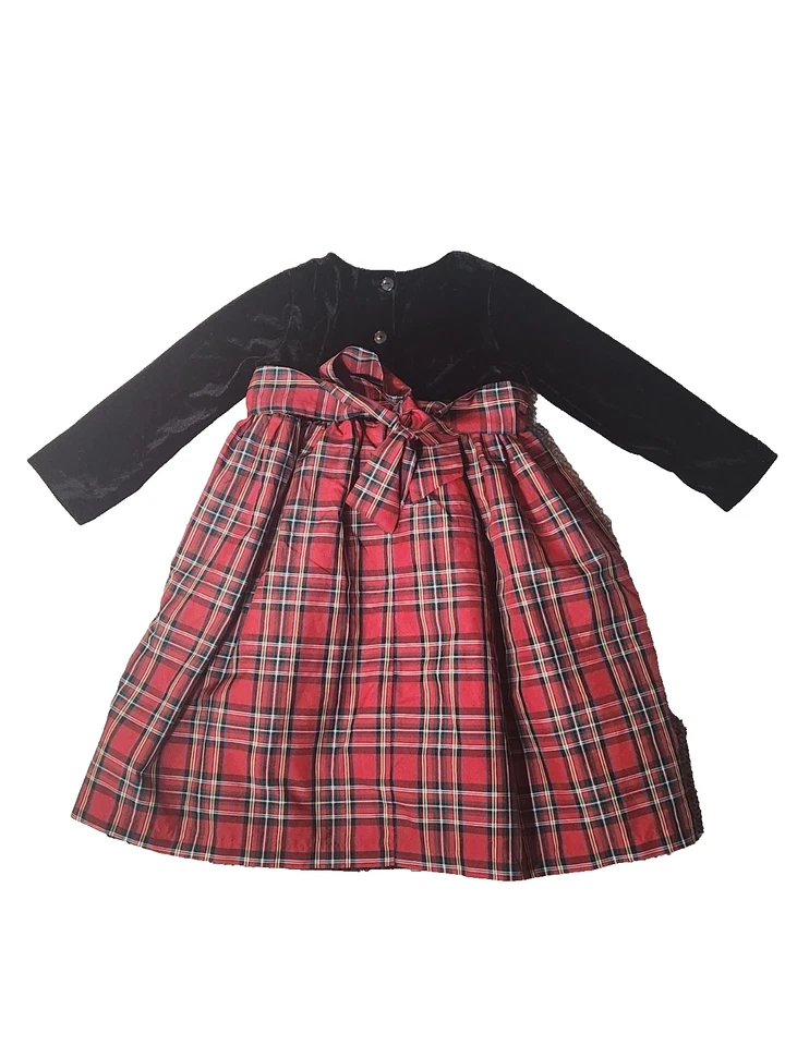 Vestido de tul Samantha Says rojo Navidad a cuadros vacaciones talla 4 Foto 4 de 4