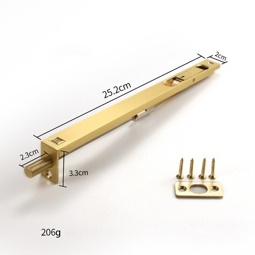 2 Stück massive Messing Türschrauben Hebelwirkung bündig Schieberiegel Verriegelung Schloss 6" bis 12" - Bild 7 von 8