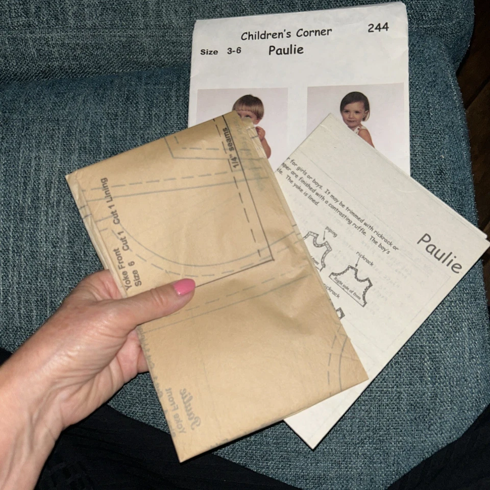 *OOP/VTG* The Children's Corner Sewing Pattern #244 “Paulie” Size 3-6 Uncut - Image 3 of 3