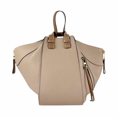 Loewe Hammock Shoulder Bag Handbag Greige Gray Brown Leather