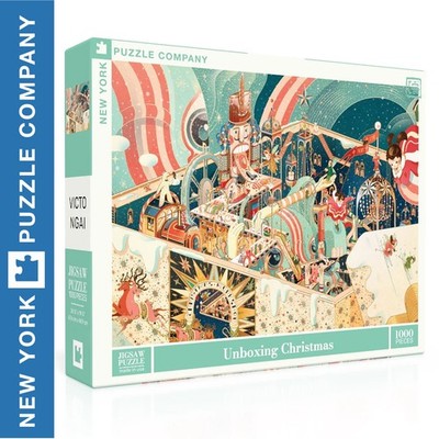 UNBOXING CHRISTMAS New York Puzzle Company 1000 Teile zufällig geschnittenes Puzzle NPZVN2341