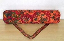 Indian Orange Tie Dye Tree Yoga Mat Carrier Bag Mandala Large Shoulder Strap
