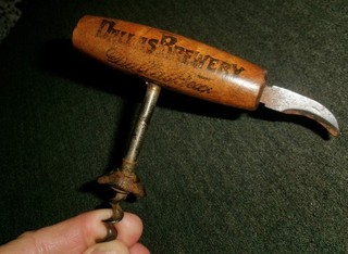 RARE Dallas Brewery Dallas Texas 1890's Corkscrew Beer Bottle Opener