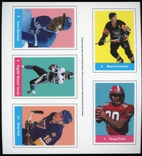Mario Lemieux 1992-93 Canadian Card News Uncut Sheet Brett Hull/Flutie/Winfield+