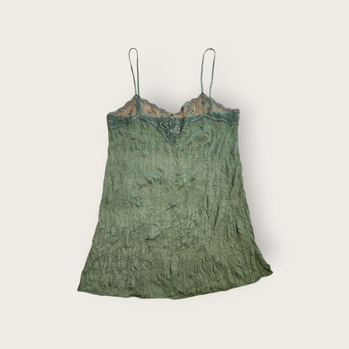 Vintage Y2k early 2000s Weavers green fairy mesh sequined camisole tank top - Image 1