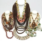 VINTAGE TO NOW FASHION COSTUME JEWELRY NECKLACE LOT, ASSORTED TYPES & MATERIALS