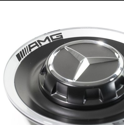 AMG Hub Caps Cover Forged Rims Black Matt Genuine Mercedes-Benz A0004005000