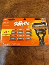 Gillette Fusion 5 Razor Blades - 12 Cartridges
