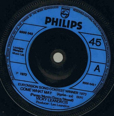 Vicky Leandros - Come What May (7'', Single, Sol)