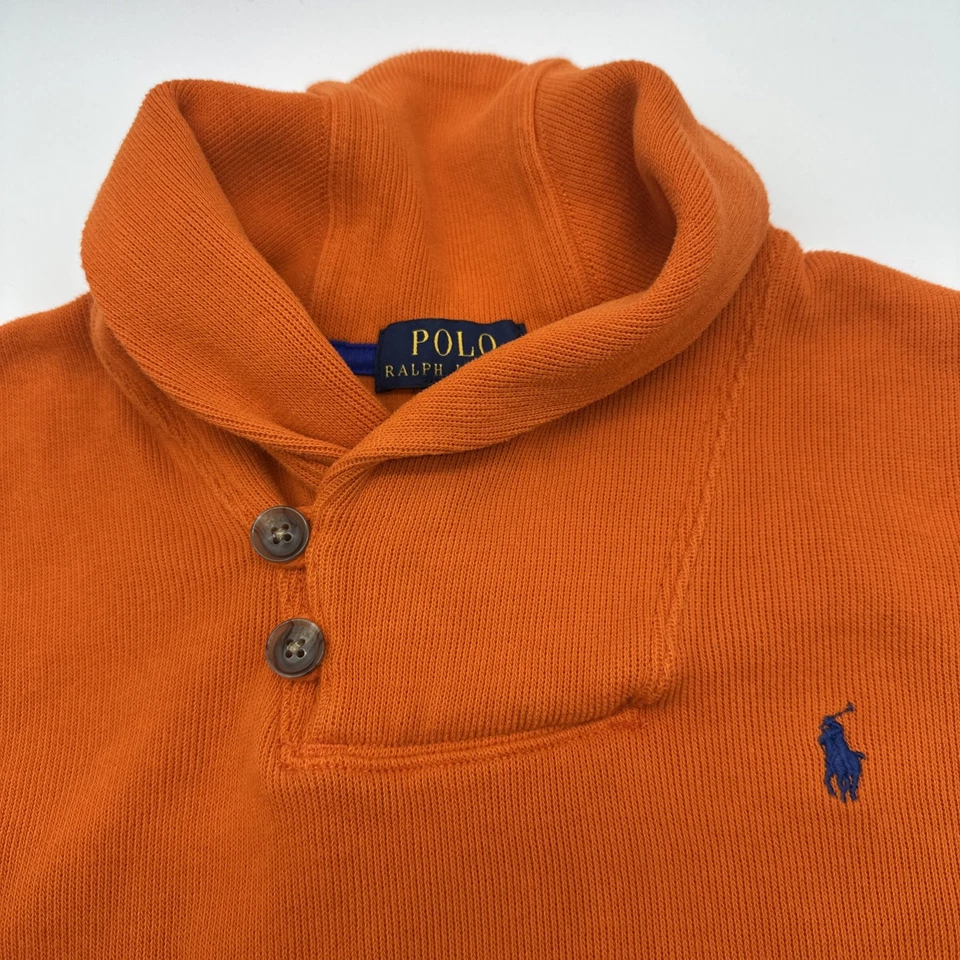 Polo Ralph Lauren Sweater Youth Boys L 14-16 Orange Logo Embroidered .#37049 - Image 2 of 4