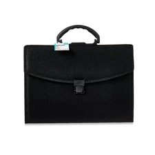 Expandable File Organizer with 26 Pockets Black Fabric Document Holder with Top