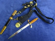 ORIGINAL VINTAGE RUSSIAN NAVY ZIK 58 SOVIET DAGGER KNIFE AND SCABBARD WITH BELT