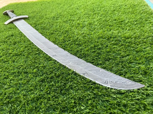 30" Handmade Damascus Steel Viking Sword Sharp Battle Ready Medieval Sword Gift - Picture 5 of 9