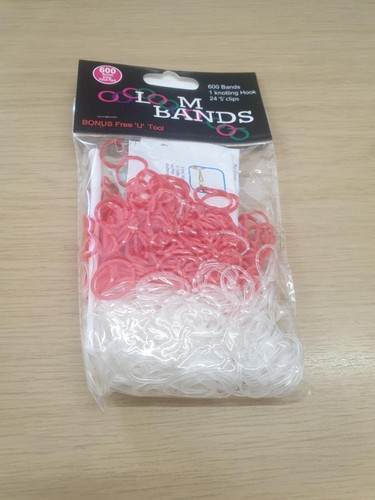 Bandas de telar rojas y blancas - 600 bandas, 1 gancho de anudar y 24 clips S SOLO £3.49 - Imagen 6 de 12