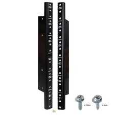 Sound Town 2-pack 6U Rack Rails, Black Powder Finish, with Screws ST-RR-06U 