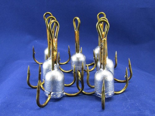 10/0 Weighted Bronze Treble Hook/Bunker Hook for Snagging and Trolling 2.5oz +/- - Picture 4 of 4