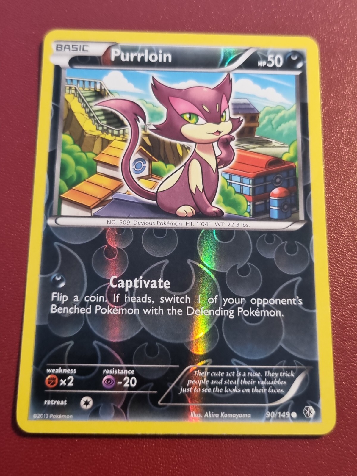 Pokemon Black White Boundaries Crossed Purrloin 90/149 Reverse Holo Card TCG