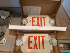 2 Emergency Exit LED signs with battery backup-- New in Box -- Slim style