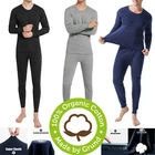 Mens Winter Ultra-Soft Fleece Lined Thermal Top & Bottom Long John Underwear Set