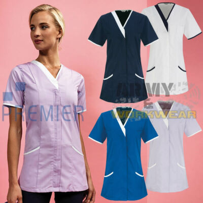 PREMIER Ladies Healthcare Tunic Workwear Daisy Womens Nursing Uniform Zip Top
