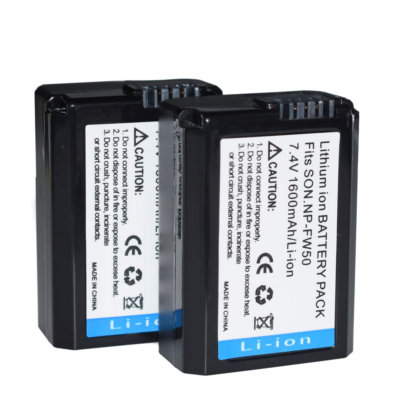 2x NP-FW50 Battery For Sony A5000 A5100 A7s A6000 A6100  A7 a7R NEX-5T