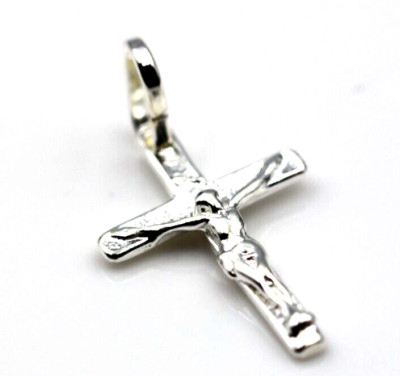 Genuine Sterling Silver 925 Small Crucifix Pendant Charm Religious ...