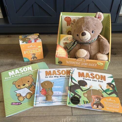 Hallmark Buddy Mason Read Along Bear & CD NIB 2012, 3 Books #1, #2, #4 & Puzzle.