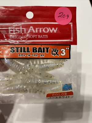 FISH ARROW Soft Bait Lure STILL BAIT 3in 6 pcs Pearl White STILL HUNT FISHING