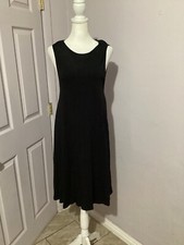 ASOS Basic Black MIDI Viscose Sleeveless Dress Jersey Round Neck 4