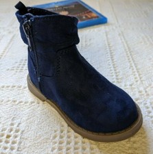 Old Navy Girls Blue Suede Booties Size 6c - Free Fast Ship