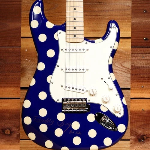 Fender Buddy Guy Signature Stratocaster SIGNED! Blue White Polka Dots +HSC 35097