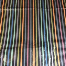 3yd upholstery fabric Striped Cotton Black 5th Avenue scotchgard glazed Retro