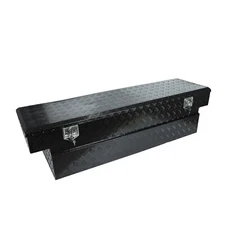 72"X 21"X 19" Black Aluminum Trailer Tongue Truck Tool Box For Camper Flatbed RV